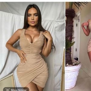 Taupe Mini Dress from Fashion Nova